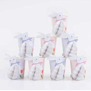 Стаканы Мери Мери (Meri Meri) "Объемные кролики", 8 шт